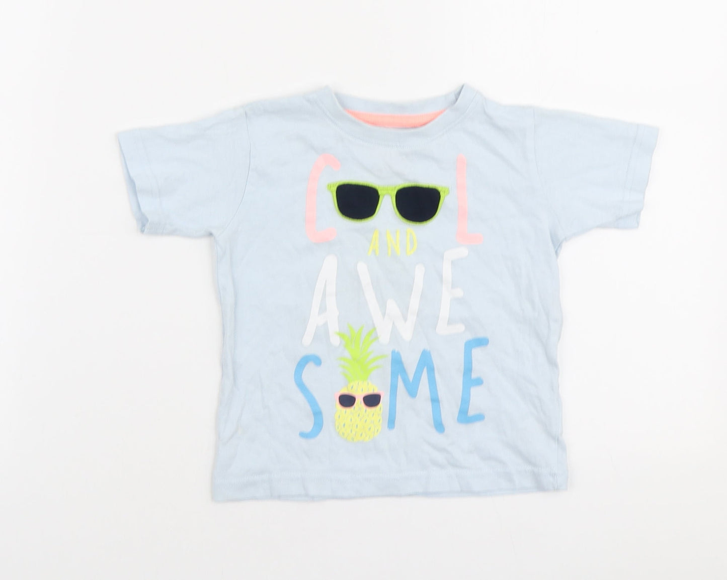 Urban Rascals Boys Blue Cotton Basic T-Shirt Size 12-18 Months Round Neck - Cool and Awesome