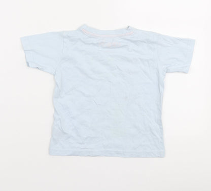 Urban Rascals Boys Blue Cotton Basic T-Shirt Size 12-18 Months Round Neck - Cool and Awesome