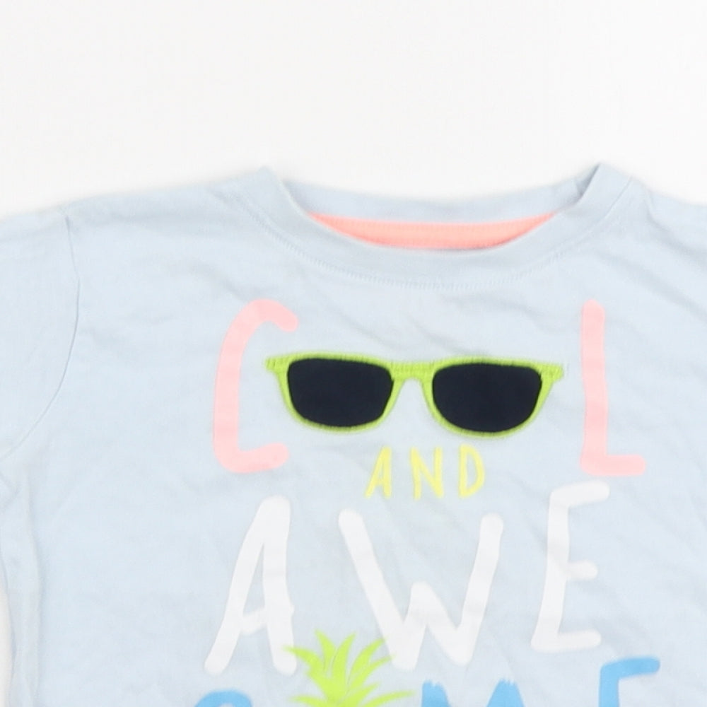 Urban Rascals Boys Blue Cotton Basic T-Shirt Size 12-18 Months Round Neck - Cool and Awesome