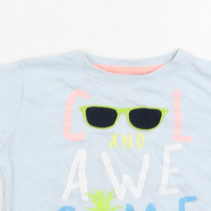 Urban Rascals Boys Blue Cotton Basic T-Shirt Size 12-18 Months Round Neck - Cool and Awesome