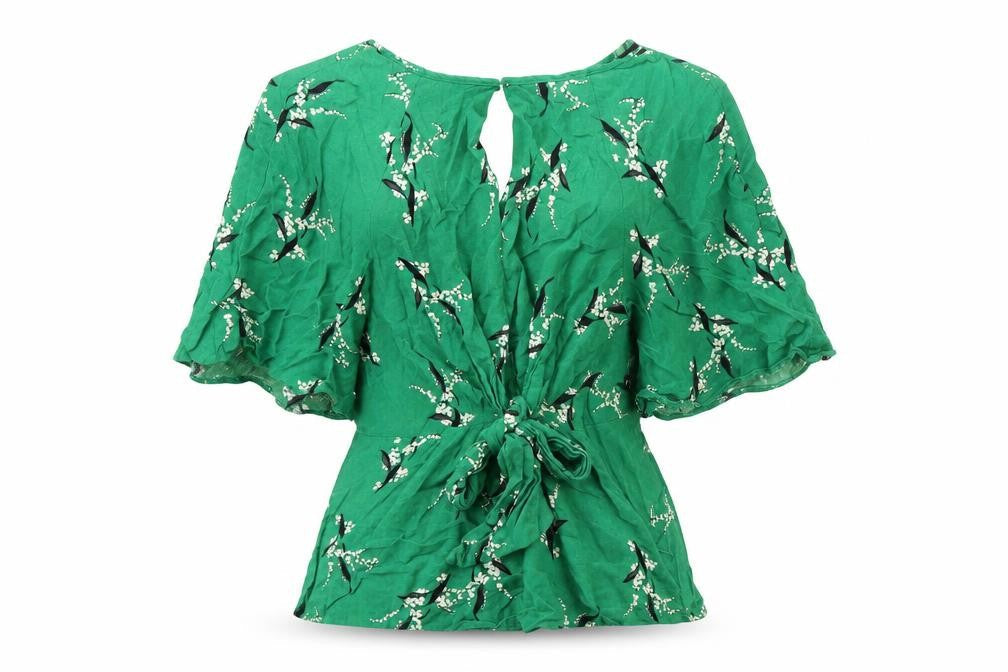 Womens UK Size 8 River Island Green Wrap Blouse