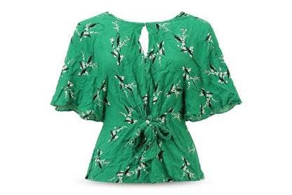 Womens UK Size 8 River Island Green Wrap Blouse