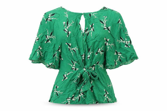 Womens UK Size 8 River Island Green Wrap Blouse