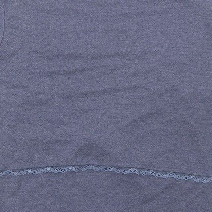 EAST Womens Blue Polyamide Basic Blouse Size 16 Round Neck - Lace trim