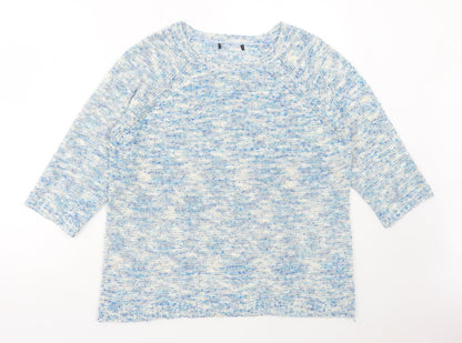Womens UK Size L Preworn Blue Pullover Jumper