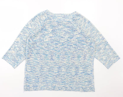 Womens UK Size L Preworn Blue Pullover Jumper