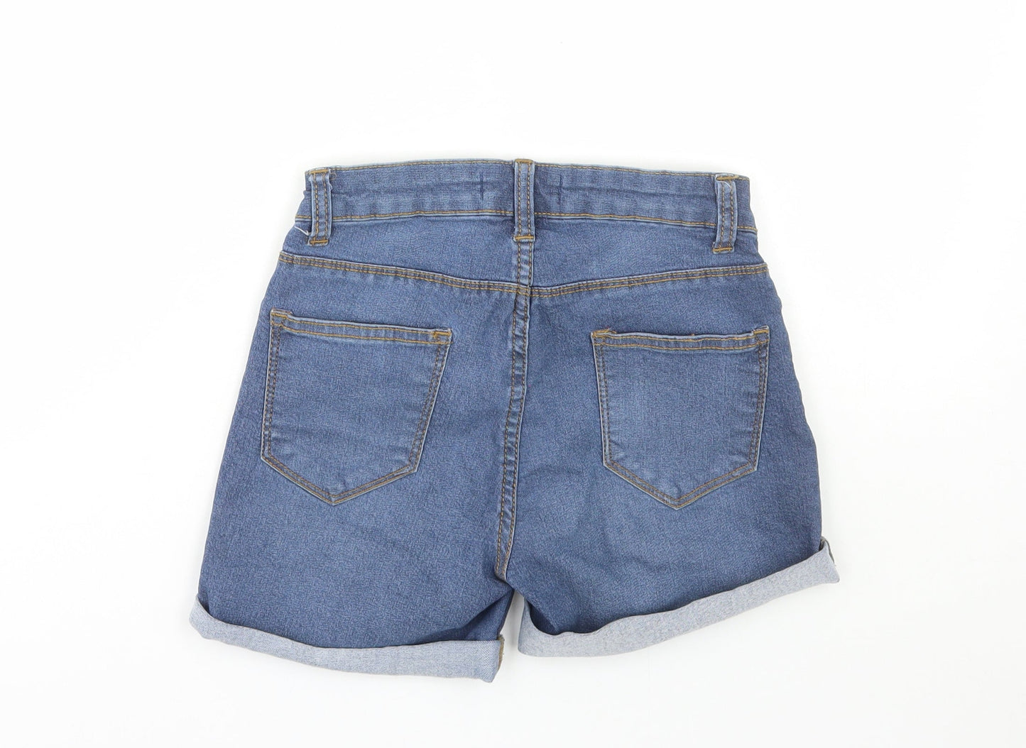 Denim & Co. Womens Blue Cotton Bermuda Shorts Size 4 L3 in Regular Zip