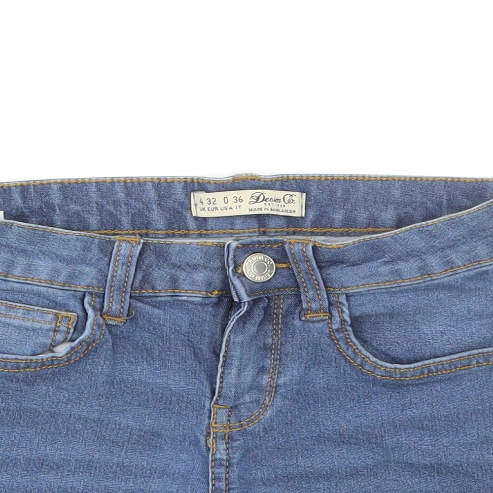 Denim & Co. Womens Blue Cotton Bermuda Shorts Size 4 L3 in Regular Zip