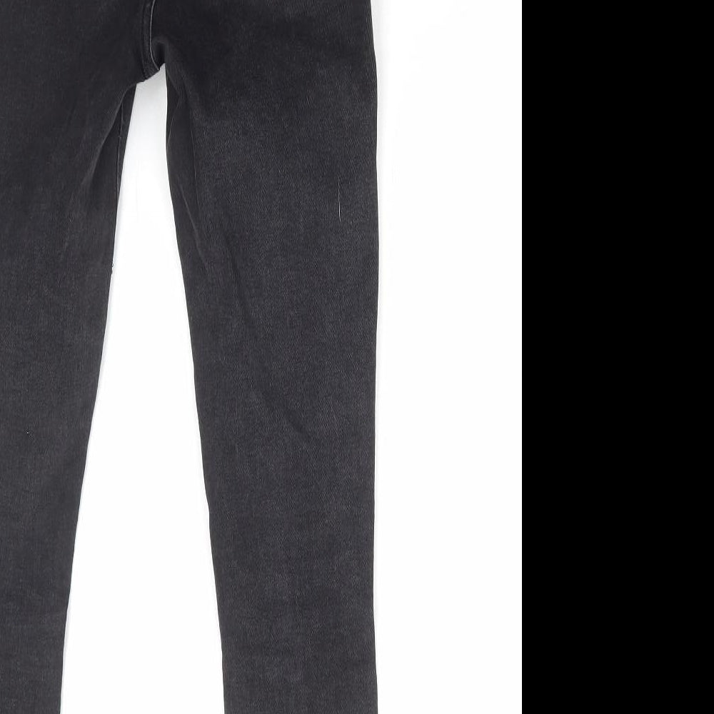 New Look Girls Black Cotton Skinny Jeans Size 12 Years Regular Zip - Distressed Denim