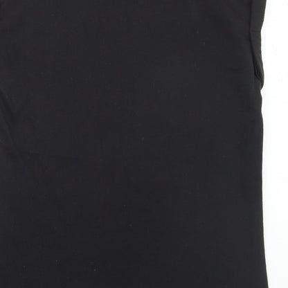 Original Essentials Womens Black Polyester Basic T-Shirt Size S Round Neck - Celfie