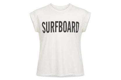 Original Essentials Womens White Polyester Basic T-Shirt Size S Round Neck - Surfboard