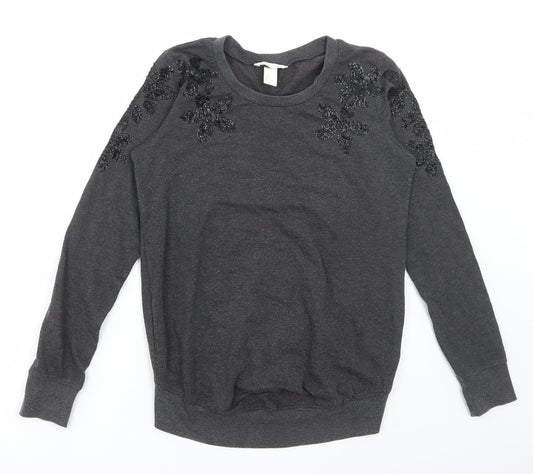 H&M Womens Grey Cotton Pullover Sweatshirt Size S Pullover