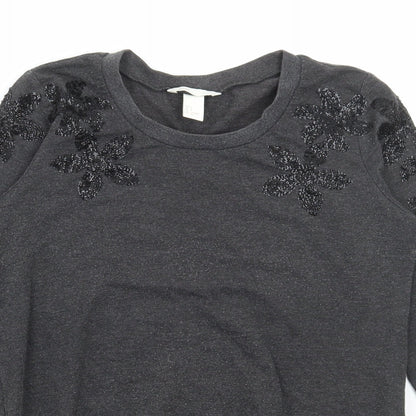 H&M Womens Grey Cotton Pullover Sweatshirt Size S Pullover