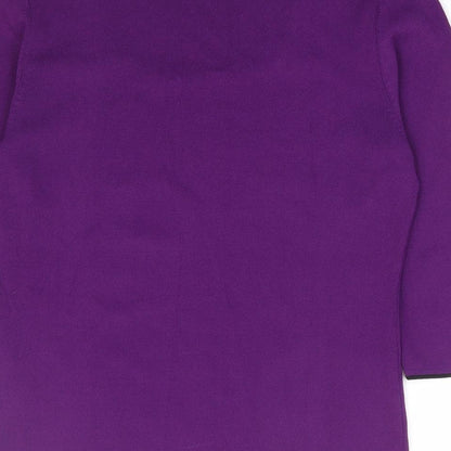 Just Elegance Womens Purple Square Neck Viscose Pullover Jumper Size M