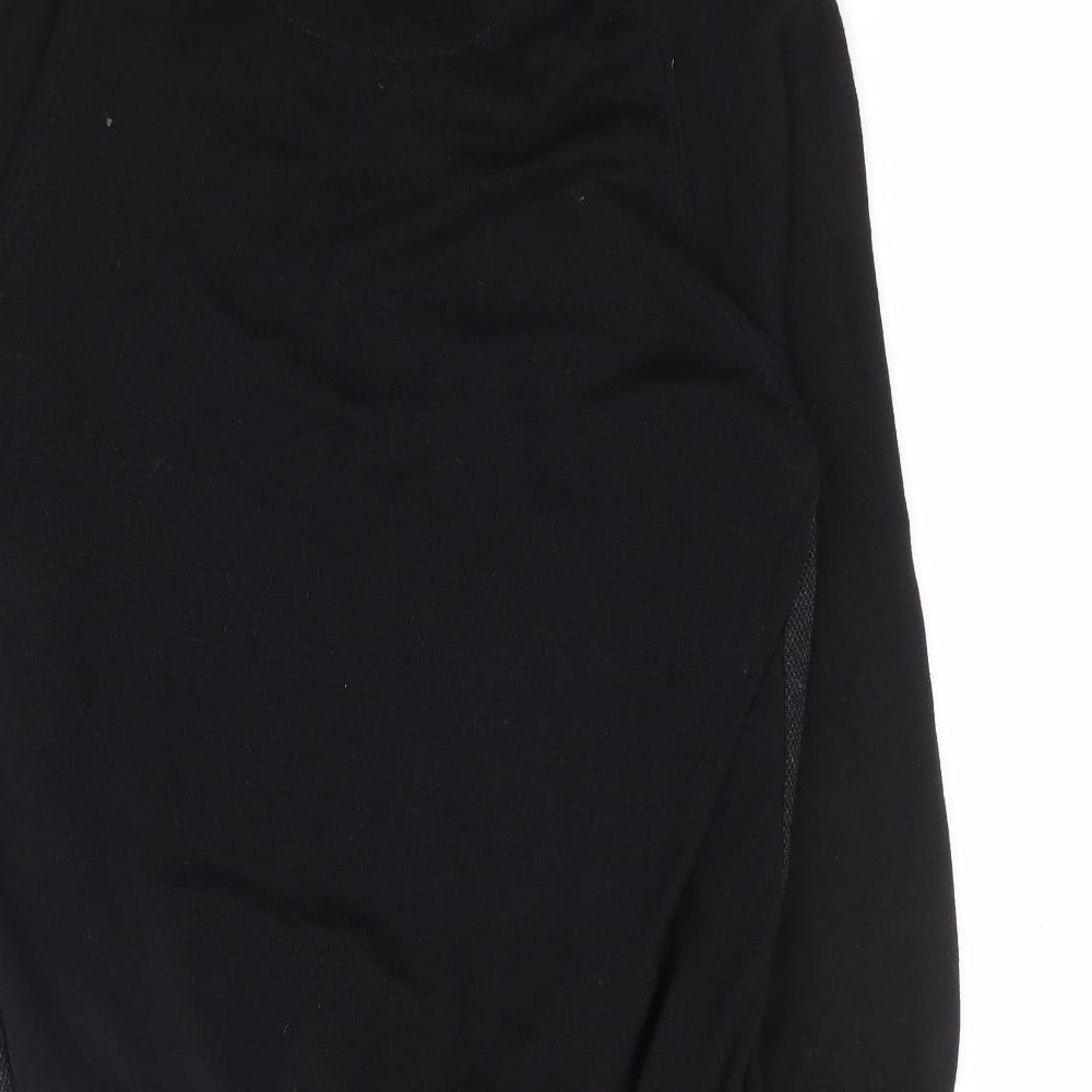 NEXT Mens Black Round Neck Cotton Henley Jumper Size M