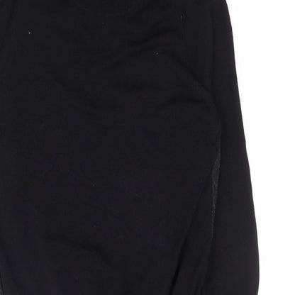 NEXT Mens Black Round Neck Cotton Henley Jumper Size M