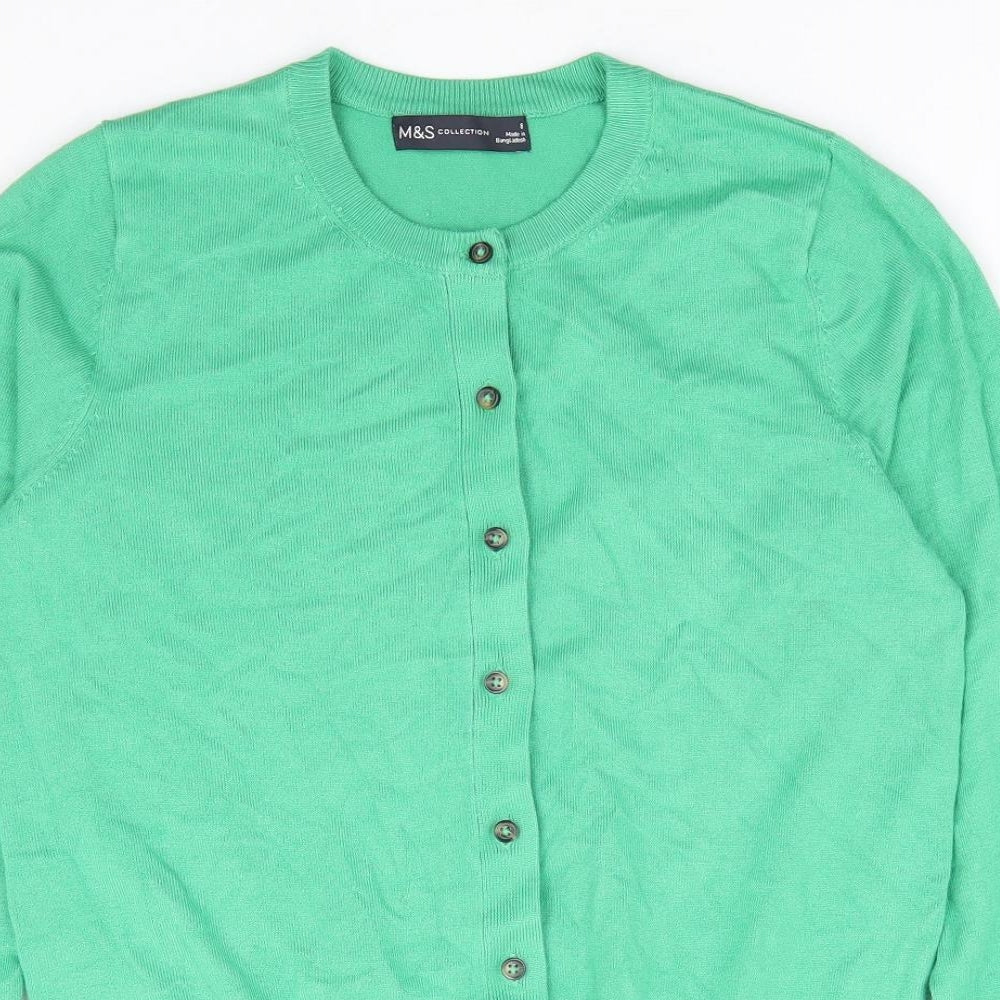 Womens UK Size 8 Marks and Spencer Green Cardigan Jumper