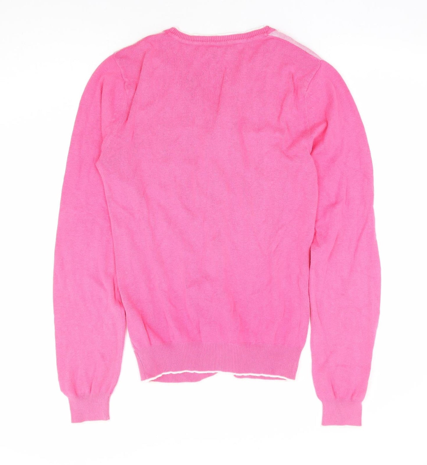 Primark Womens Pink V-Neck 100% Cotton Cardigan Jumper Size XS