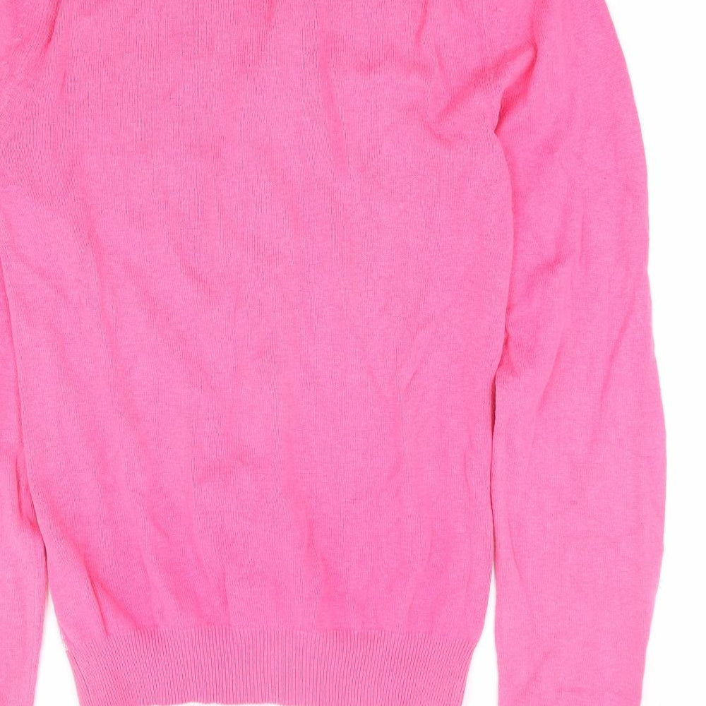 Primark Womens Pink V-Neck 100% Cotton Cardigan Jumper Size XS
