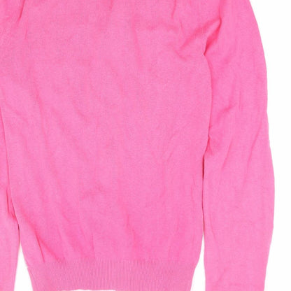 Primark Womens Pink V-Neck 100% Cotton Cardigan Jumper Size XS