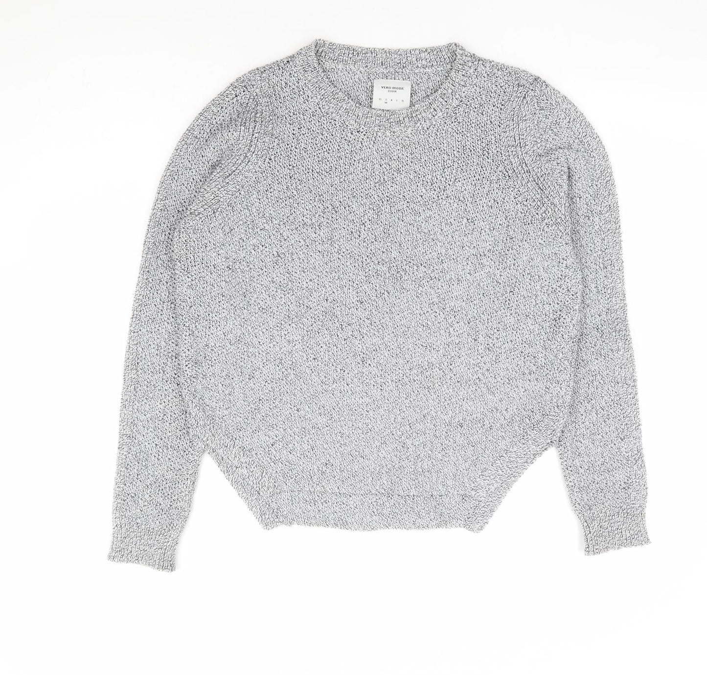 Womens UK Size S VERO MODA Grey Henley Jumper