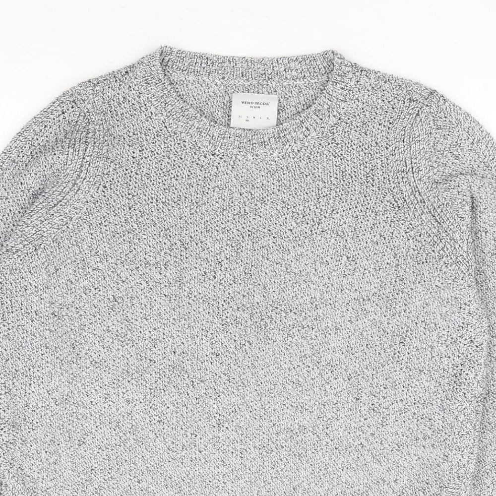 Womens UK Size S VERO MODA Grey Henley Jumper