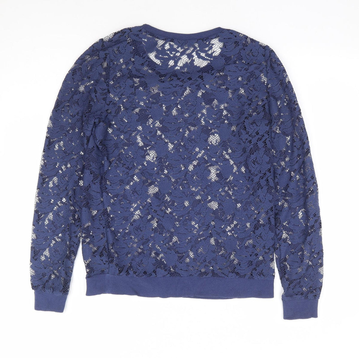 George Womens Blue Floral Polyester Pullover Sweatshirt Size S Pullover