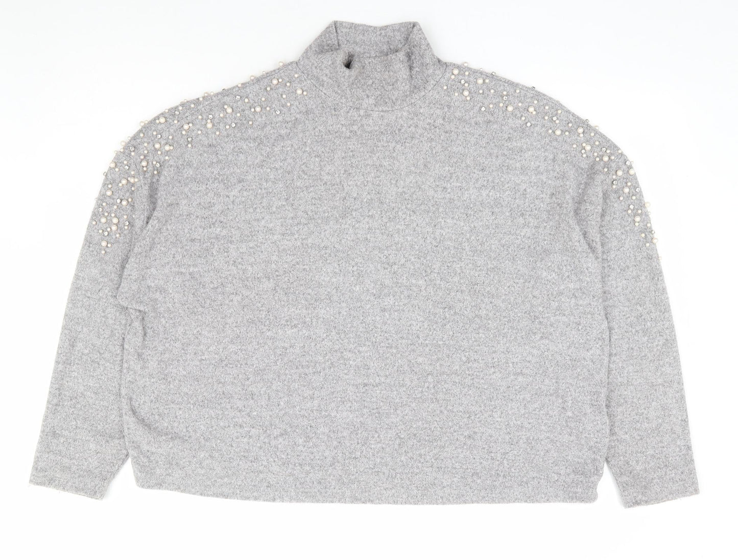 Womens UK Size 14 New Look Grey Pullover Jumper