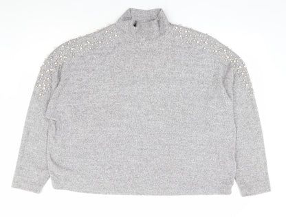 Womens UK Size 14 New Look Grey Pullover Jumper