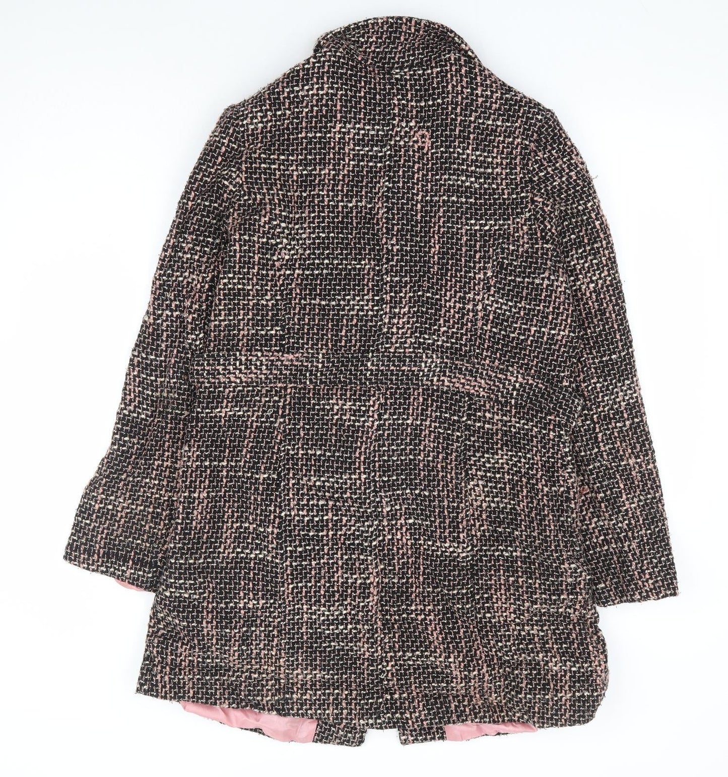 Nikita Womens Pink Check Overcoat Coat Size L Button