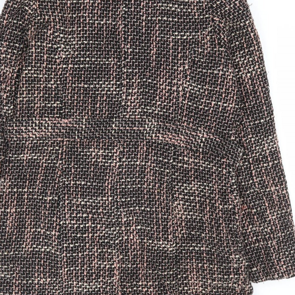 Nikita Womens Pink Check Overcoat Coat Size L Button