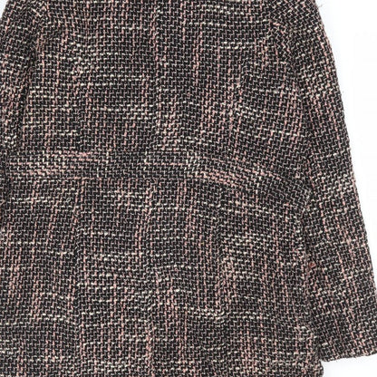 Nikita Womens Pink Check Overcoat Coat Size L Button