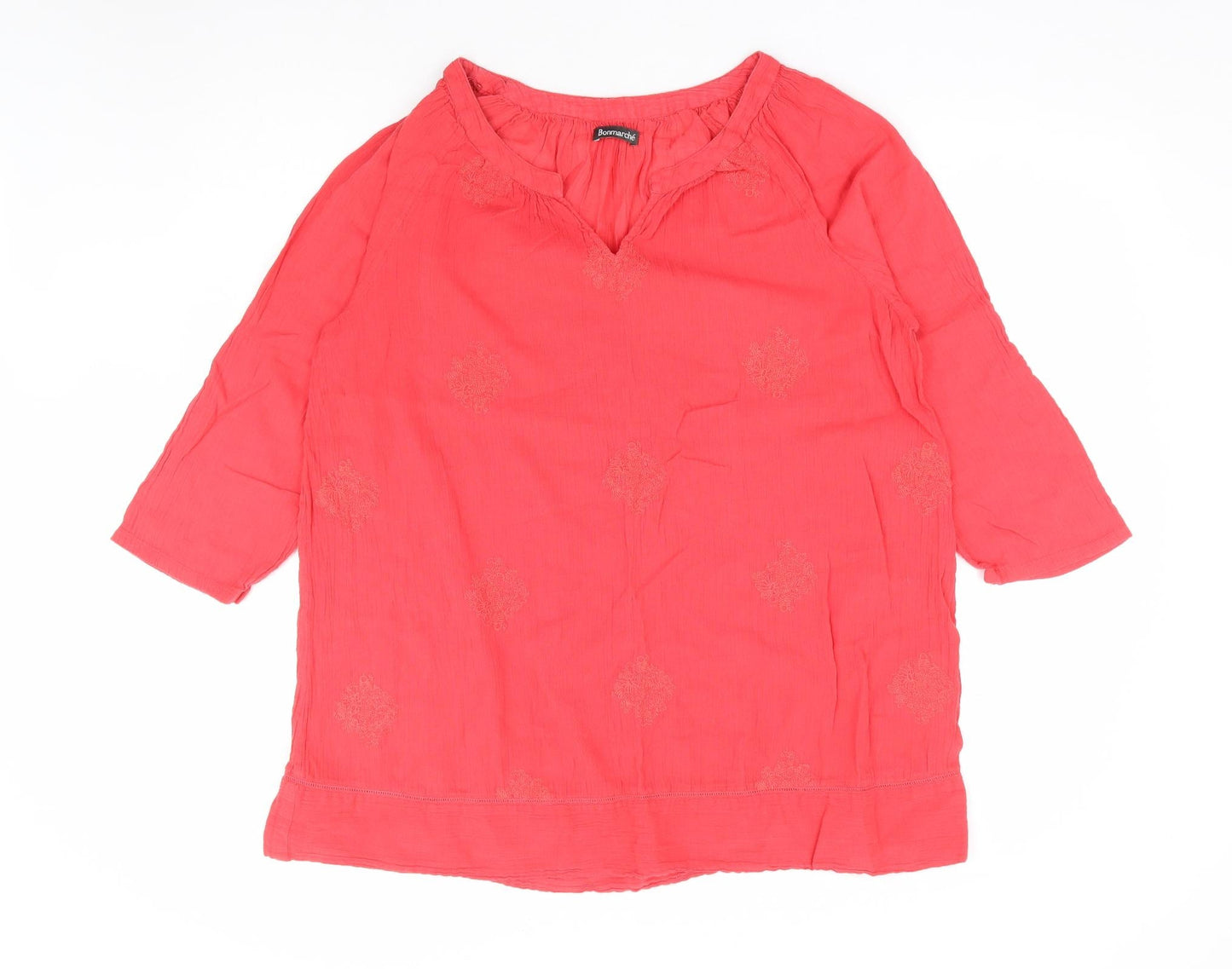 Womens UK Size 14 Bonmarché Red Jersey Blouse