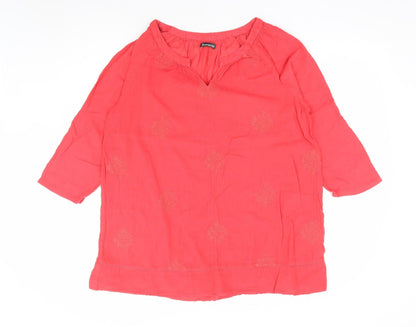 Womens UK Size 14 Bonmarché Red Jersey Blouse