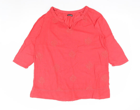 Womens UK Size 14 Bonmarché Red Jersey Blouse