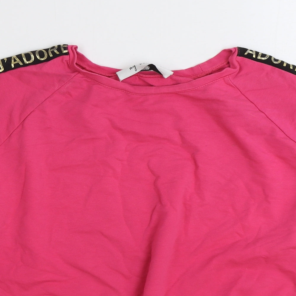 My Vogue Girls Pink Cotton Pullover Sweatshirt Size 14-15 Years Pullover