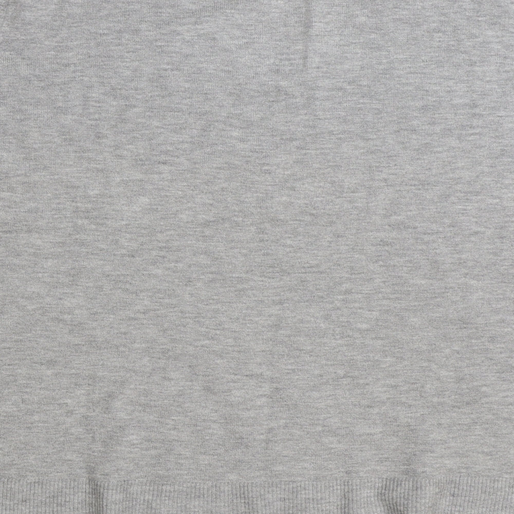 Primark Womens Grey V-Neck Polyester Pullover Jumper Size XL