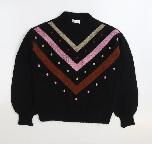 Womens UK Size S Papaya Black Pullover Jumper