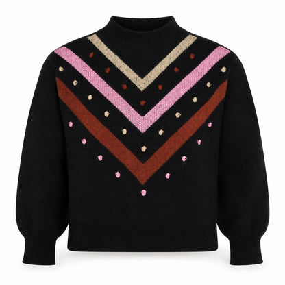 Womens UK Size S Papaya Black Pullover Jumper
