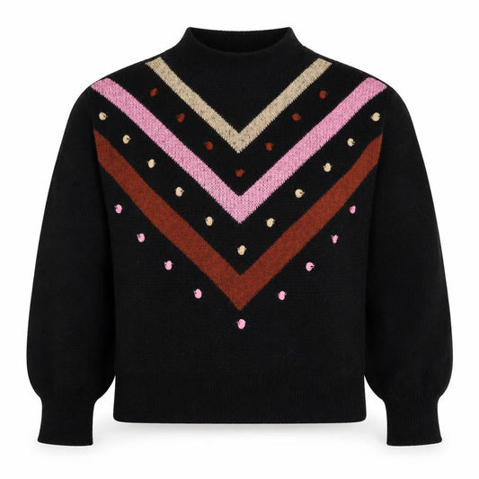 Womens UK Size S Papaya Black Pullover Jumper