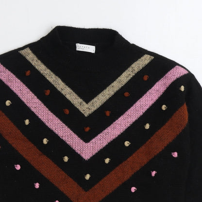 Womens UK Size S Papaya Black Pullover Jumper