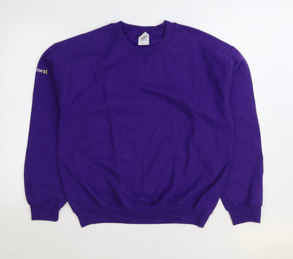 Mens UK Size M Gildan Purple Pullover Sweatshirt