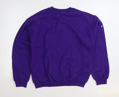 Mens UK Size M Gildan Purple Pullover Sweatshirt