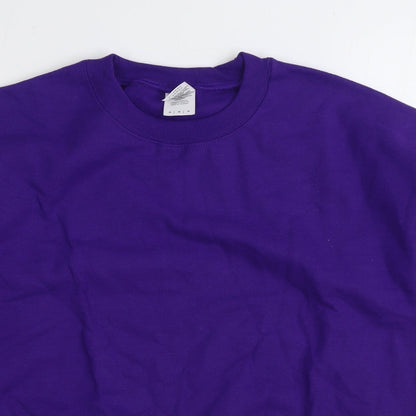 Mens UK Size M Gildan Purple Pullover Sweatshirt