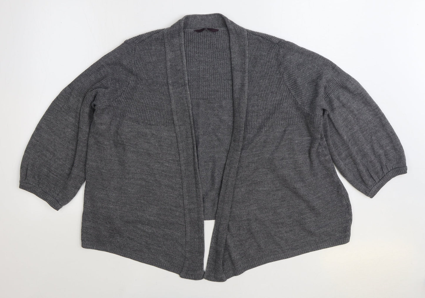 Evans Womens Grey V-Neck Acrylic Cardigan Jumper Size M