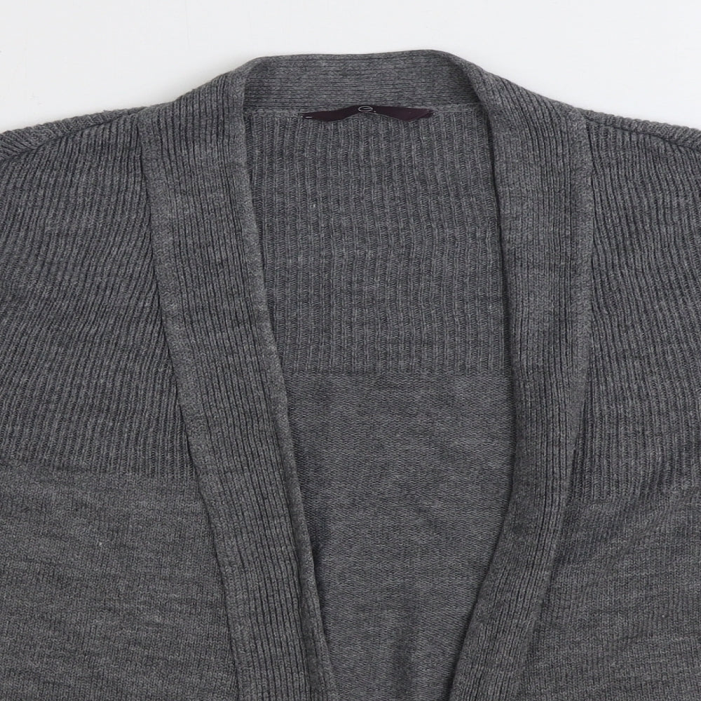 Evans Womens Grey V-Neck Acrylic Cardigan Jumper Size M