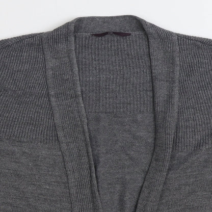 Evans Womens Grey V-Neck Acrylic Cardigan Jumper Size M