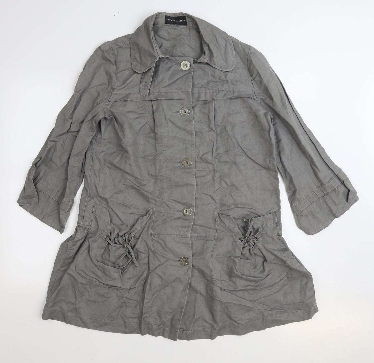 Marks and Spencer Womens Grey Jacket Size 10 Button