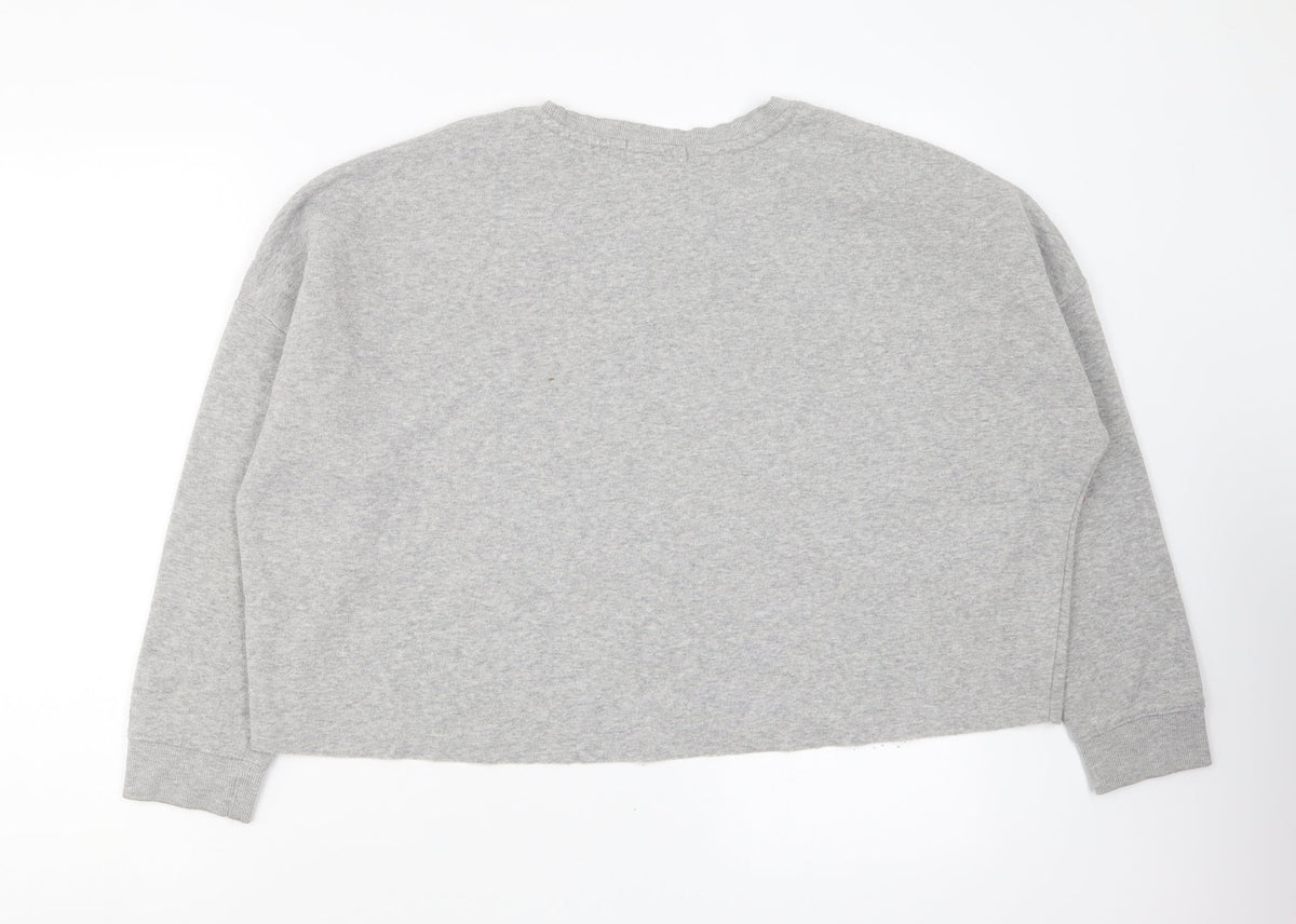 Primark Womens Grey Cotton Pullover Sweatshirt Size L Pullover - Cali Varsity Training
