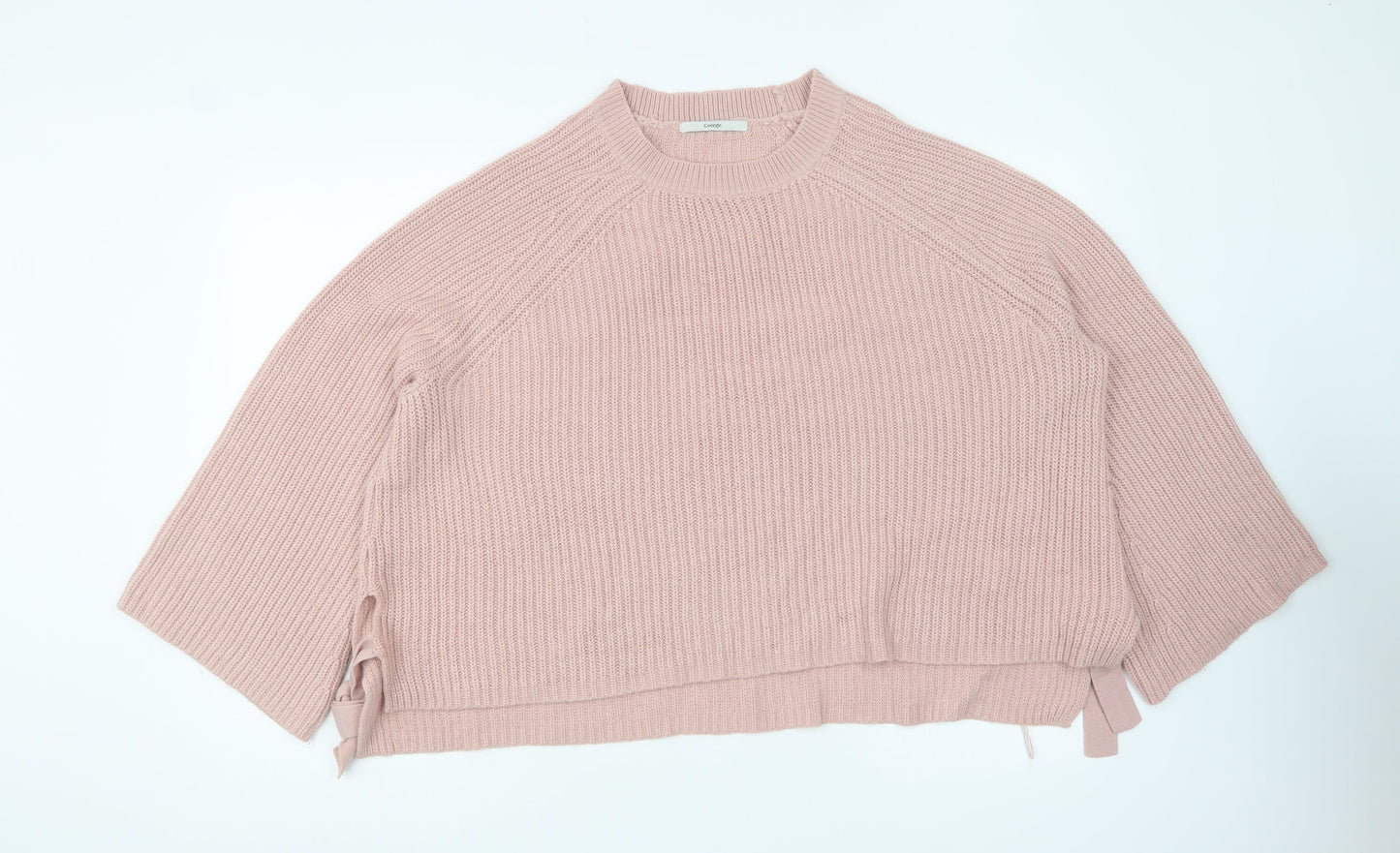 George Womens Pink Round Neck Acrylic Pullover Jumper Size 22